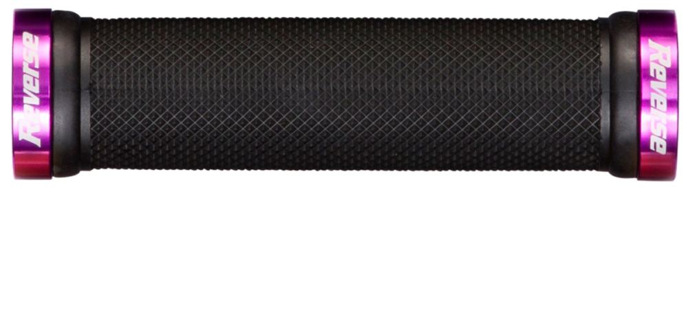 Reverse Components REVERSE Grip "Classic 29" black / Clamp rings purple, schwarz / lila