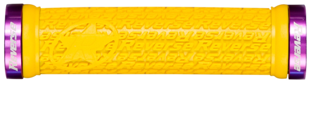 Reverse Components REVERSE Grip "Stamp" yellow / Clamp rings purple, gelb / lila