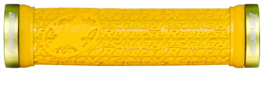 Reverse Components REVERSE Grip "Stamp" yellow / Clamp rings apple-green, gelb / apfelgrün
