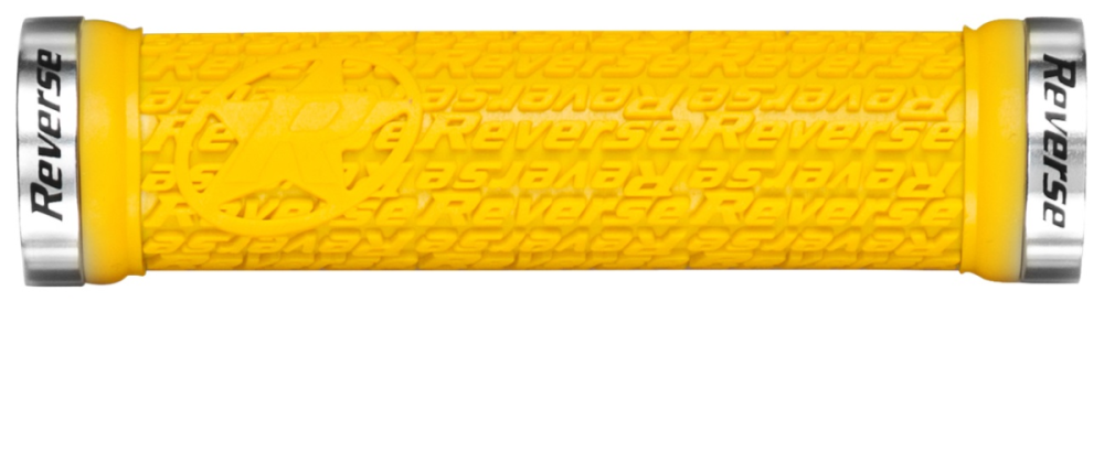 Reverse Components REVERSE Grip "Stamp" yellow / Clamp rings polish, grün / polish