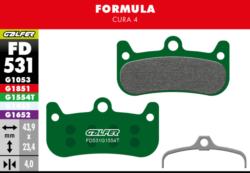 Galfer GALFER Brake Pad FD531 Pro "Formula Cura 4", grün