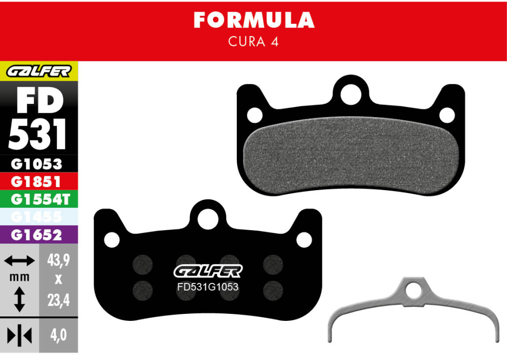 Galfer GALFER Brake Pad FD531 Performance "Formula Cura 4", schwarz