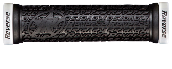 REVERSE COMPONENTS Grip "Stamp" black / Clamp rings white, schwarz / weiss