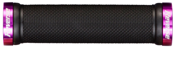 REVERSE COMPONENTS Grip "Classic 29" black / Clamp rings purple, schwarz / lila