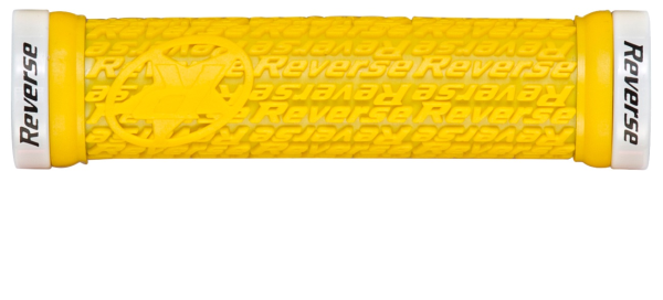 REVERSE COMPONENTS Grip "Stamp" yellow / Clamp rings white, gelb / weiss