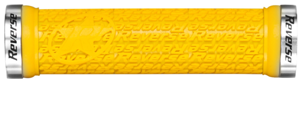 REVERSE COMPONENTS Grip "Stamp" yellow / Clamp rings polish, gelb / polish