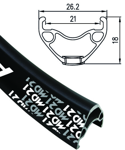 Alexrims ALEXRIMS MD21, 26", 32 Hole, black, w/SSE