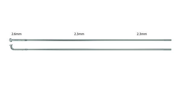 Sapim E-Strong 2.6-2.3mm, Einzelstück, silber