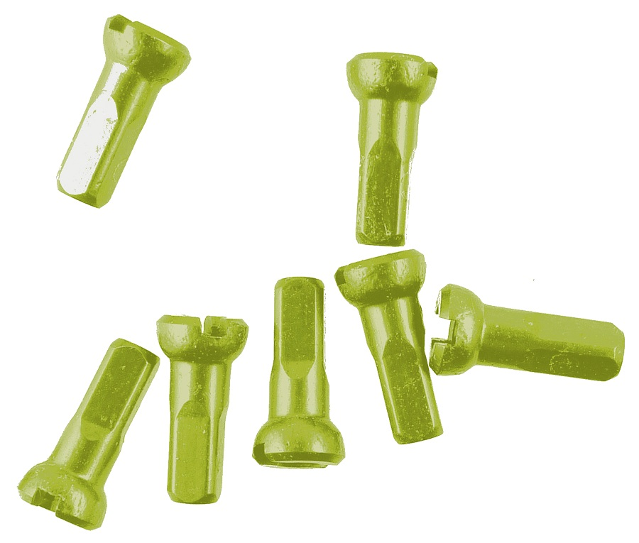 Sapim Speichennippel: Polyax Aluminium hell grün 12mm 100 Stück