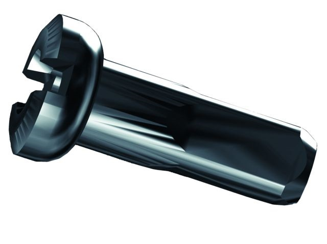 Sapim Speichennippel: 14G Polyax Messing schwarz 16mm 100 Stück