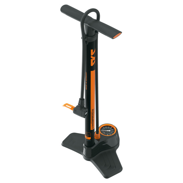 SKS Standpumpe Airkompressor Compact 10.0 Stahl Multi Valve schwarz/orange