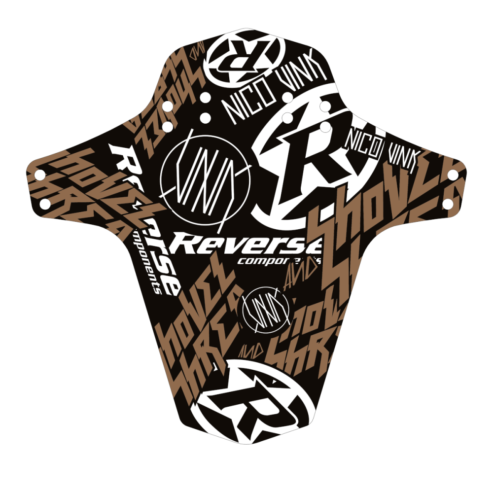 Reverse Components Reverse "Mud Fender" Nico Vink STICKERBOMB schwarz / kupfer, 267 x 251 mm (Breite x Höhe)