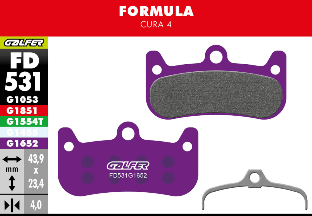 Galfer GALFER Brake Pad FD531 E-Bike "Formula Cura 4", violett