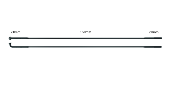 Sapim SAPIM Speiche Laser 2.0-1.5-2.0mm, Einzelstück, schwarz