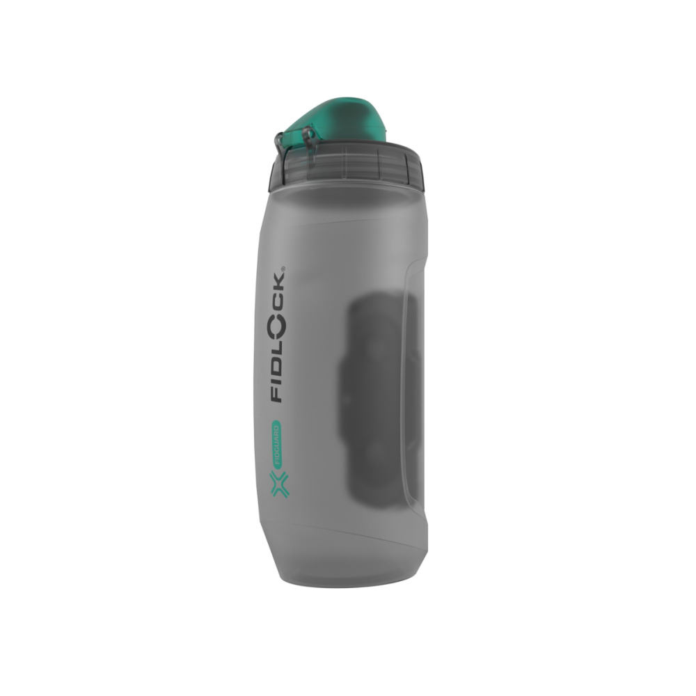 Fidlock TWIST Trinkflasche 590 ml antibakteriell mit Bottle Connector OHNE TWIST Bike Base. Transparent Black.