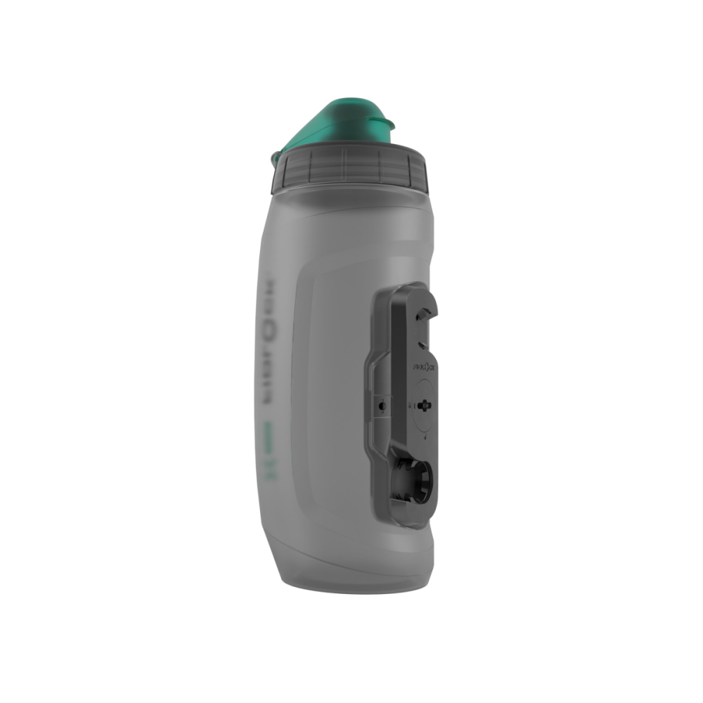 Fidlock TWIST Trinkflasche 590 ml antibakteriell mit Bottle Connector OHNE TWIST Bike Base. Transparent Black.