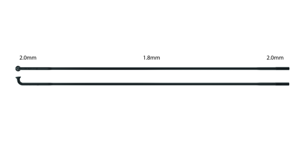 Sapim Speiche Race 2.0-1.8-2.0x274 mm, Einzelstück, schwarz, 274