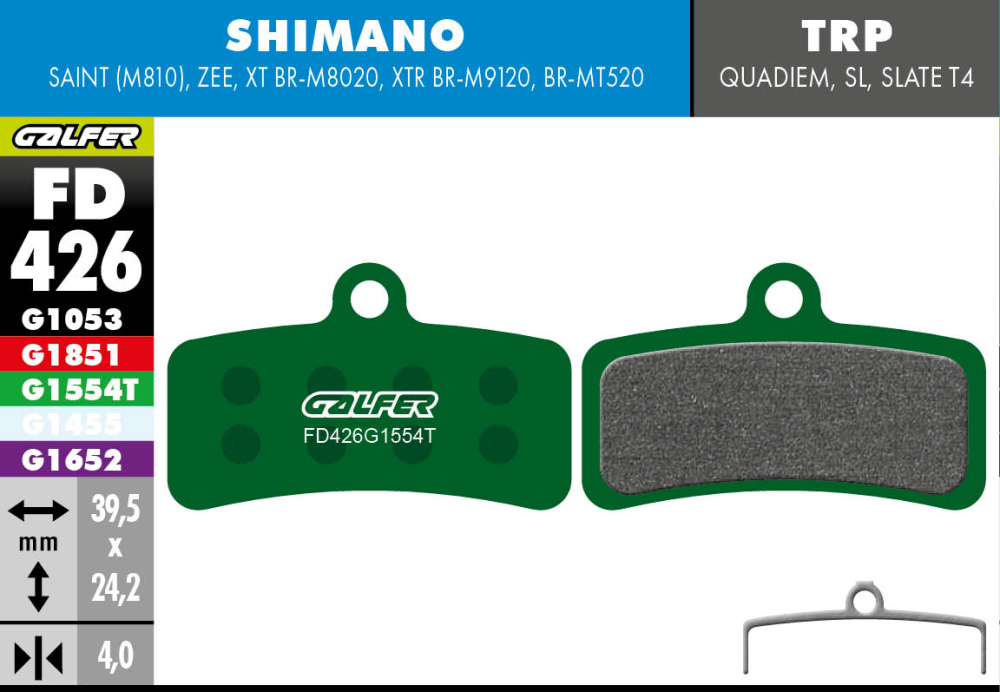 Galfer GALFER Bremsbacken Werkstatt Pack Shimano FD426 Pro mit 30 Paar