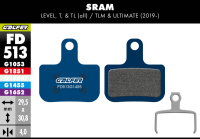 Galfer GALFER Brake Pad FD513 Road "SRAM Level T, TL", blau
