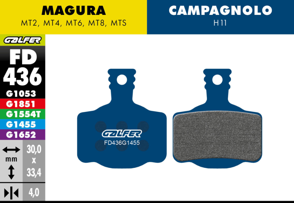 Galfer GALFER Brake Pad FD436 Road Magura MT2,4,6,8 / Campagnolo, blau