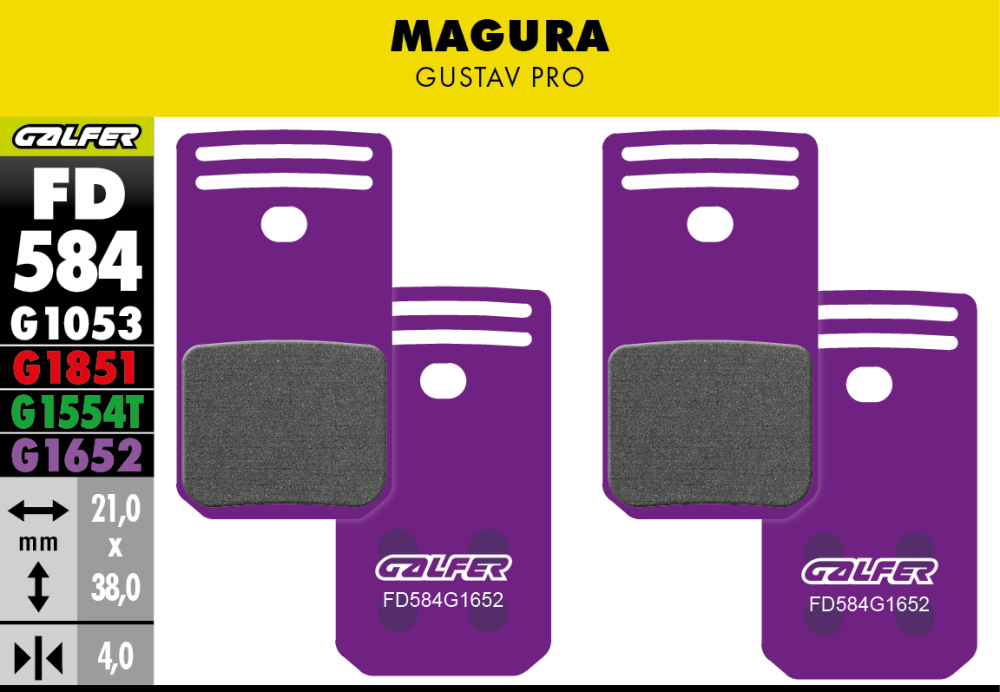 Galfer GALFER Brake Pad FD584 E-Bike "Magura Gustav Pro", violett