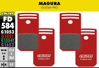 Galfer GALFER Brake Pad FD584 Advanced "Magura Gustav Pro", rot