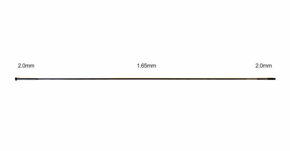Sapim SAPIM Speiche D-Light Straight Pull 2.0-1.65-2.0 mm, Pack à 100 Stück, schwarz