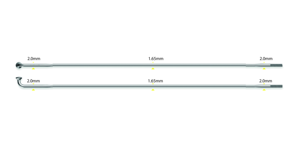 Sapim SAPIM Speiche D-Light 2.0-1.65-2.0 mm, Pack à 100 Stück, silber