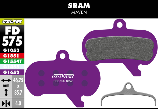 Galfer GALFER Brake Pad FD575 E-Bike "SRAM Maven", violett