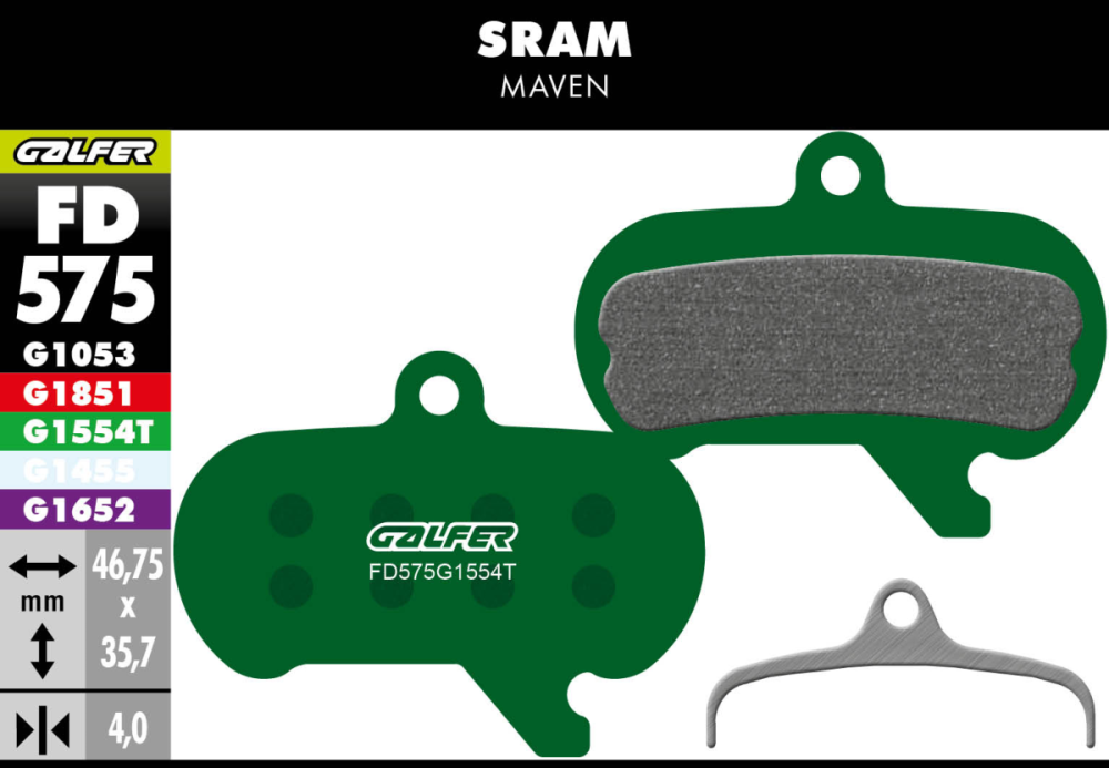 Galfer GALFER Bremsbacken Werkstatt Pack Sram FD575 Pro mit 30 Paar