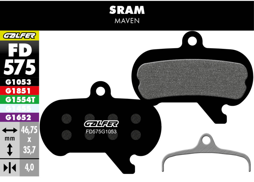 Galfer GALFER Bremsbacken Werkstatt Pack Sram FD575 Performance mit 30 Paar