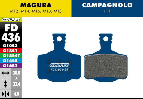 Galfer GALFER Brake Pad FD436 Road Magura MT2,4,6,8 / Campagnolo, blau