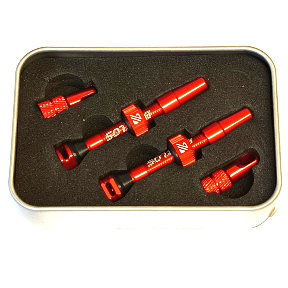 Bucklos BUCKLOS 40mm Tubeless-Ventile aus Aluminium mit Presta Ventil rot