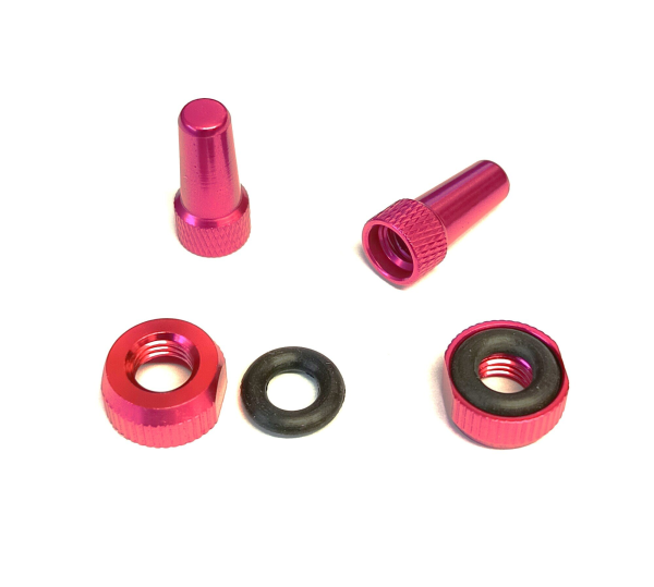 WIAN Bike and Parts Ventilkappen Set, CNC Aluminium Presta pink Paar