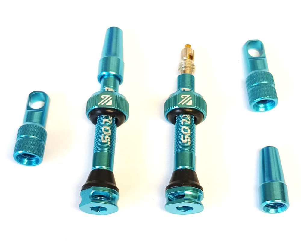 WIAN Bike and Parts BUCKLOS 40mm Tubeless-Ventile aus Aluminium mit Presta Ventil hellblau