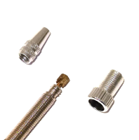 WIAN Bike and Parts Presta Ventil Set, Ventildeckel und Pumpaufsatz, silber