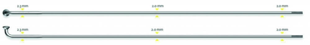 Sapim Speiche Strong 2.34-2.0x106 mm rund Nippel Polyax 12mm 100 Stk silber, 106