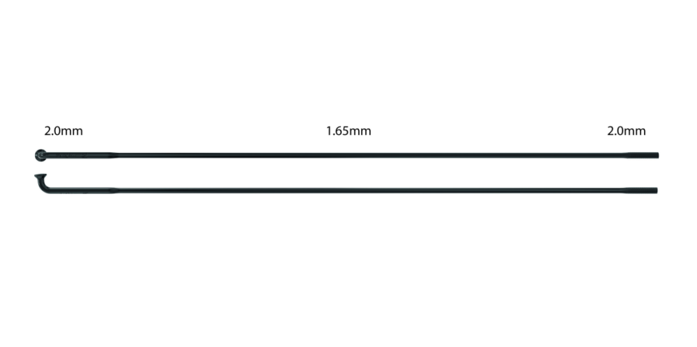 Sapim Speiche D-Light 2.0-1.65-2.0x169 mm, Pack à 100 Stück, schwarz, 169