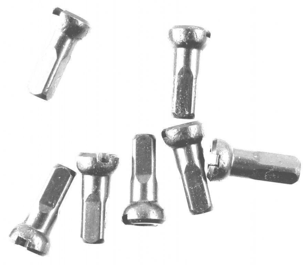 Sapim Speichennippel: Polyax Aluminium silber 14mm 100 Stück