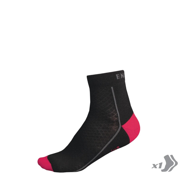 Endura ENDURA Women's BaaBaa Merino Winter Sock (Single): Pink - One size, schwarz/pink