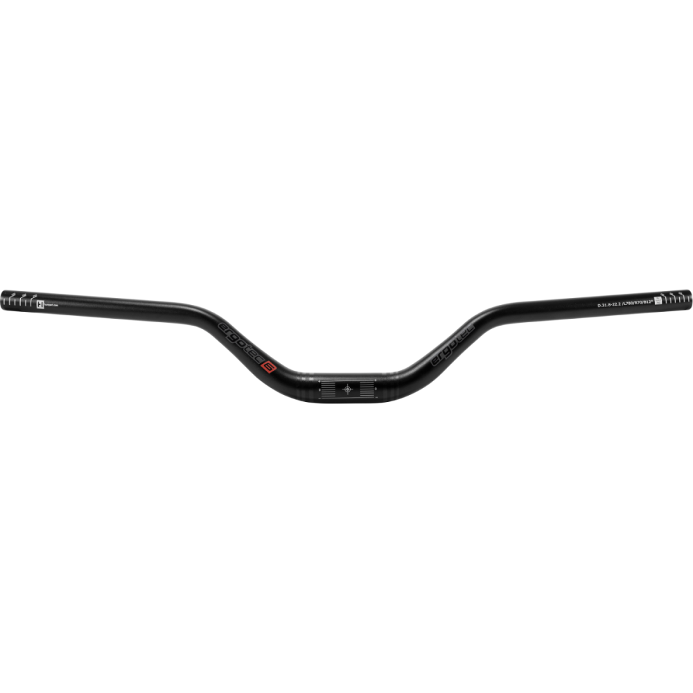 Ergotec ERGO Tec Lenker, RISER Bar, Ø31.8mm, Breite 780mm, Höhe 70mm Grip-L:230 Back/Up-Sweep:12/ 5° AL6061 black-sand L6