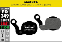 Galfer GALFER Brake Pad FD349 Performance "Magura Julie HP / Louise 07 / Marta SL 09", schwarz