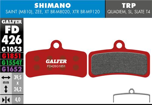 Galfer GALFER Brake Pad FD426 Advanced "Shimano Saint M810/ ZEE", rot