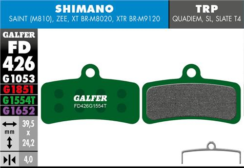 Galfer GALFER Brake Pad FD426 Pro "Shimano Saint M810/ ZEE", grün