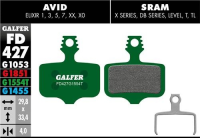 Galfer GALFER Brake Pad FD427 Pro "Avid Elixir 1,3,R,CR,X.0,Mac,XX, grün