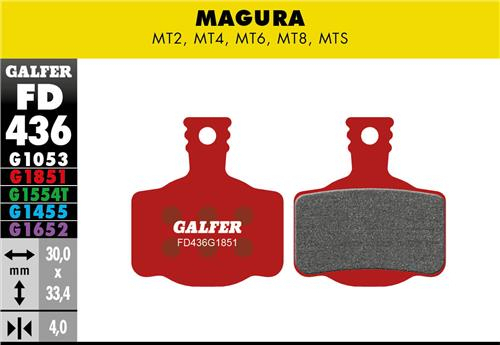 Galfer GALFER Brake Pad FD436 Advanced "Magura MT2,4,6,8", rot