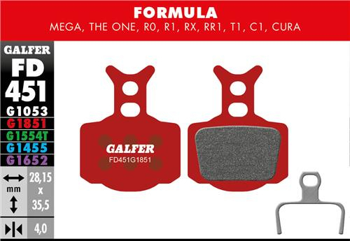 Galfer GALFER Brake Pad FD451 Advanced "Formula The One / RO / R1 / RX / Mega", rot