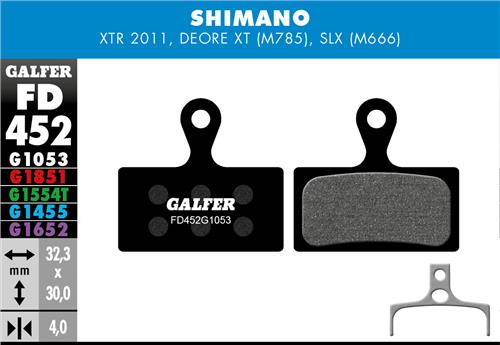 Galfer GALFER Brake Pad FD452 Performance "Shimano M9000/M8000/M985/M785/M666/M615", schwarz