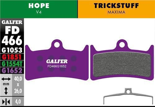 Galfer GALFER Brake Pad FD466 E-Bike "Hope V4", violett
