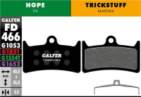 Galfer GALFER Brake Pad FD466 Performance "Hope V4" "TRICKSTUFF Maxima", schwarz